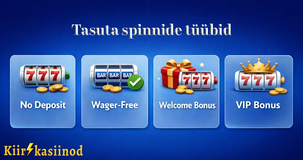 Tasuta spinnide erinevad tüübid